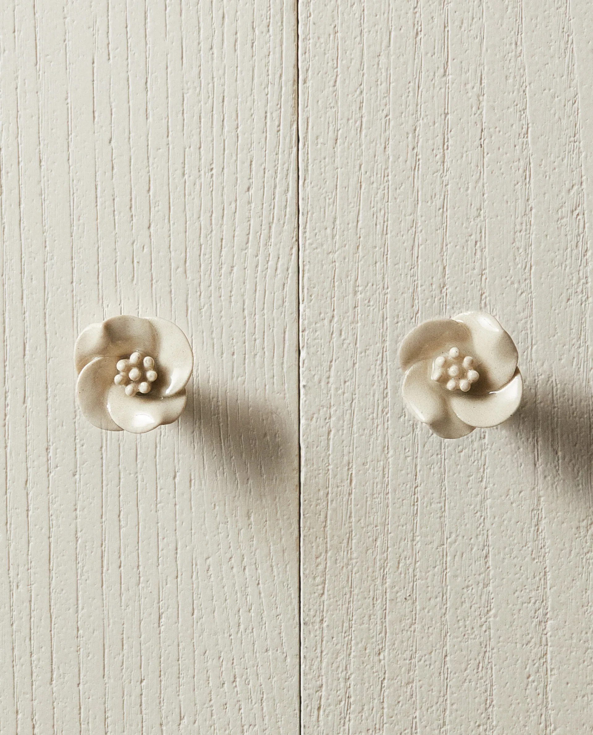 Door Knobs*ZARA Home Ceramic Flower Door Knob (Pack Of 2) Beige