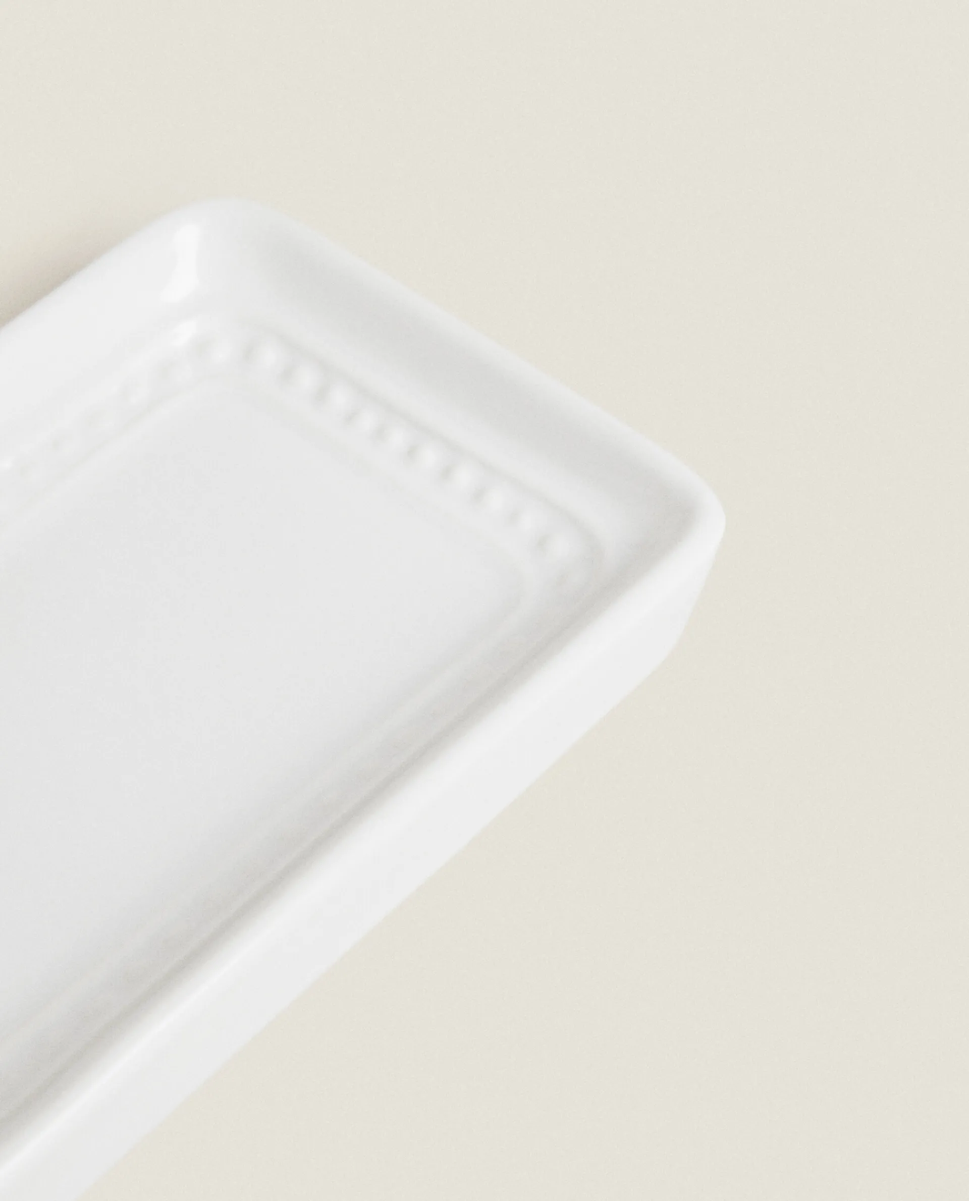 Soap Dishes*ZARA Home Ceramic Soap Dispenser With A Raised Design White