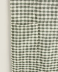 Kitchen Towels, Aprons And Bags*ZARA Home Check Apron With Ruffles Beige