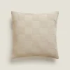 Crib Bedding*ZARA Home Check Cotton Throw Pillow Cover Taupe