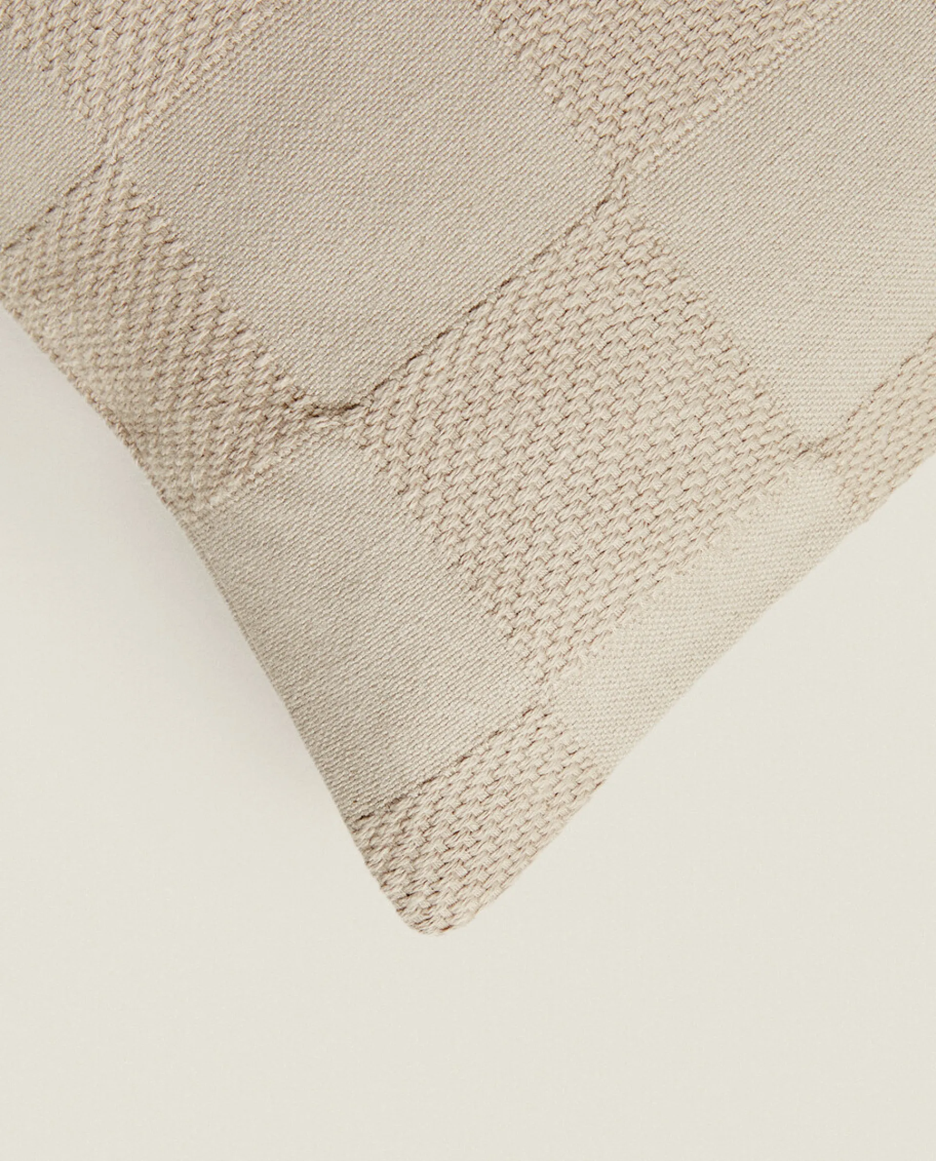 Crib Bedding*ZARA Home Check Cotton Throw Pillow Cover Taupe