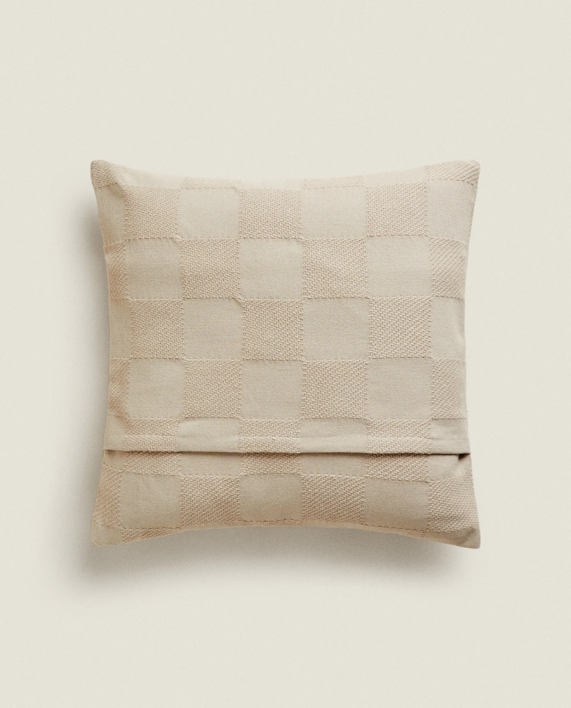 Crib Bedding*ZARA Home Check Cotton Throw Pillow Cover Taupe