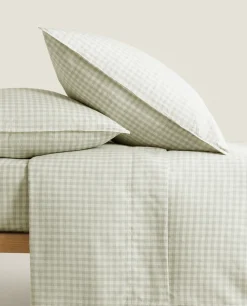 Duvet Covers*ZARA Home Check Duvet Cover Green