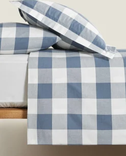 Duvet Covers*ZARA Home Check Duvet Cover Blue