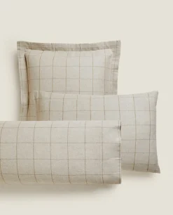 Pillowcases*ZARA Home Check Flannel Pillowcase Sand
