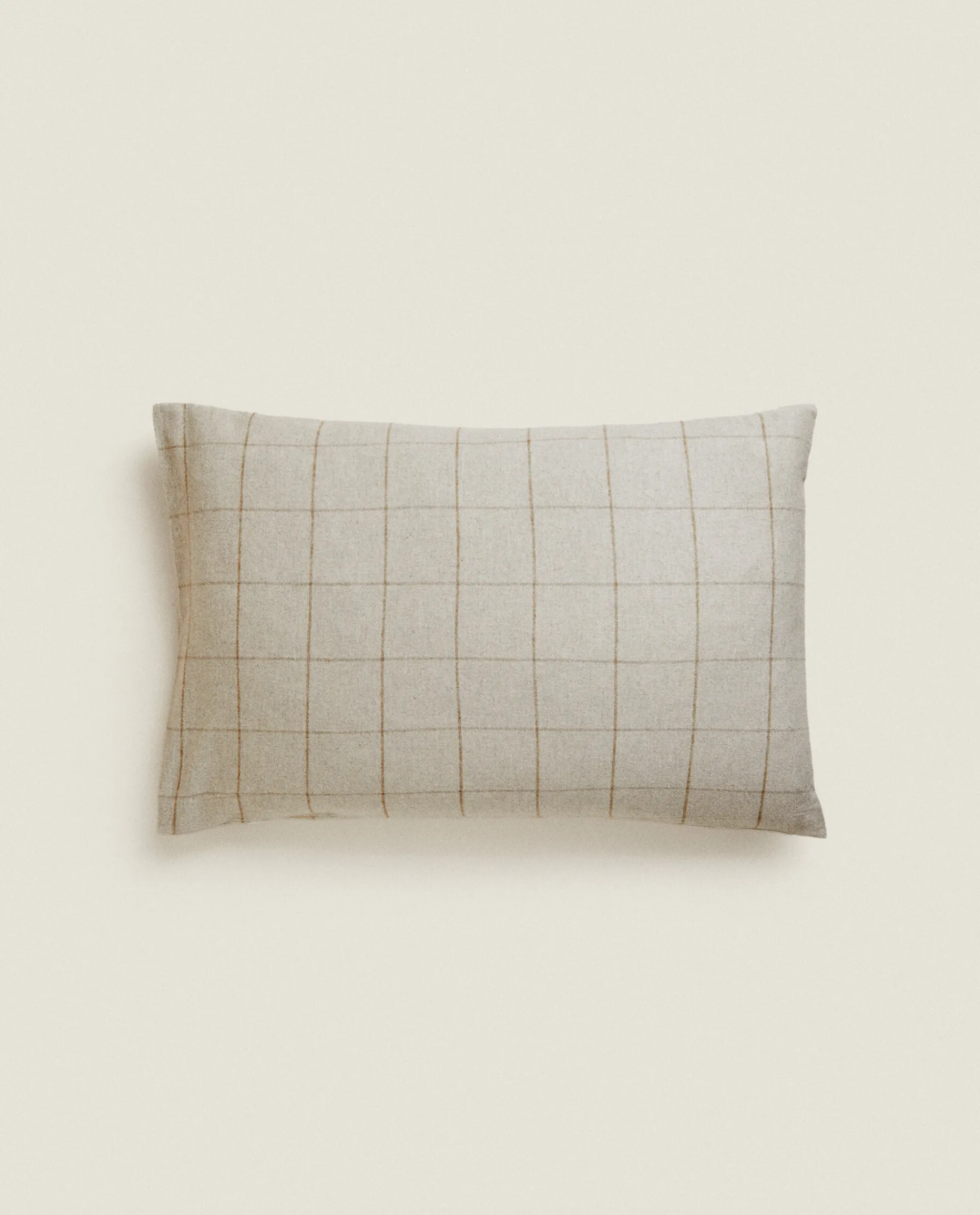Pillowcases*ZARA Home Check Flannel Pillowcase Sand