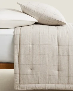 Quilts*ZARA Home Check Flannel Quilt Sand