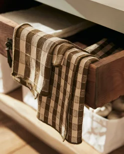 Kitchen Towels, Aprons And Bags*ZARA Home Check Kitchen Towel (Pack Of 2) 4-961