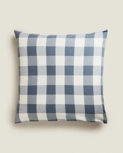 Pillowcases*ZARA Home Check Pillowcase Blue