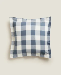 Pillowcases*ZARA Home Check Pillowcase Blue