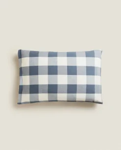 Pillowcases*ZARA Home Check Pillowcase Blue