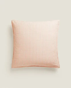 Pillowcases*ZARA Home Check Pillowcase Pink