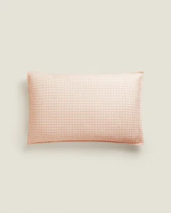Pillowcases*ZARA Home Check Pillowcase Pink