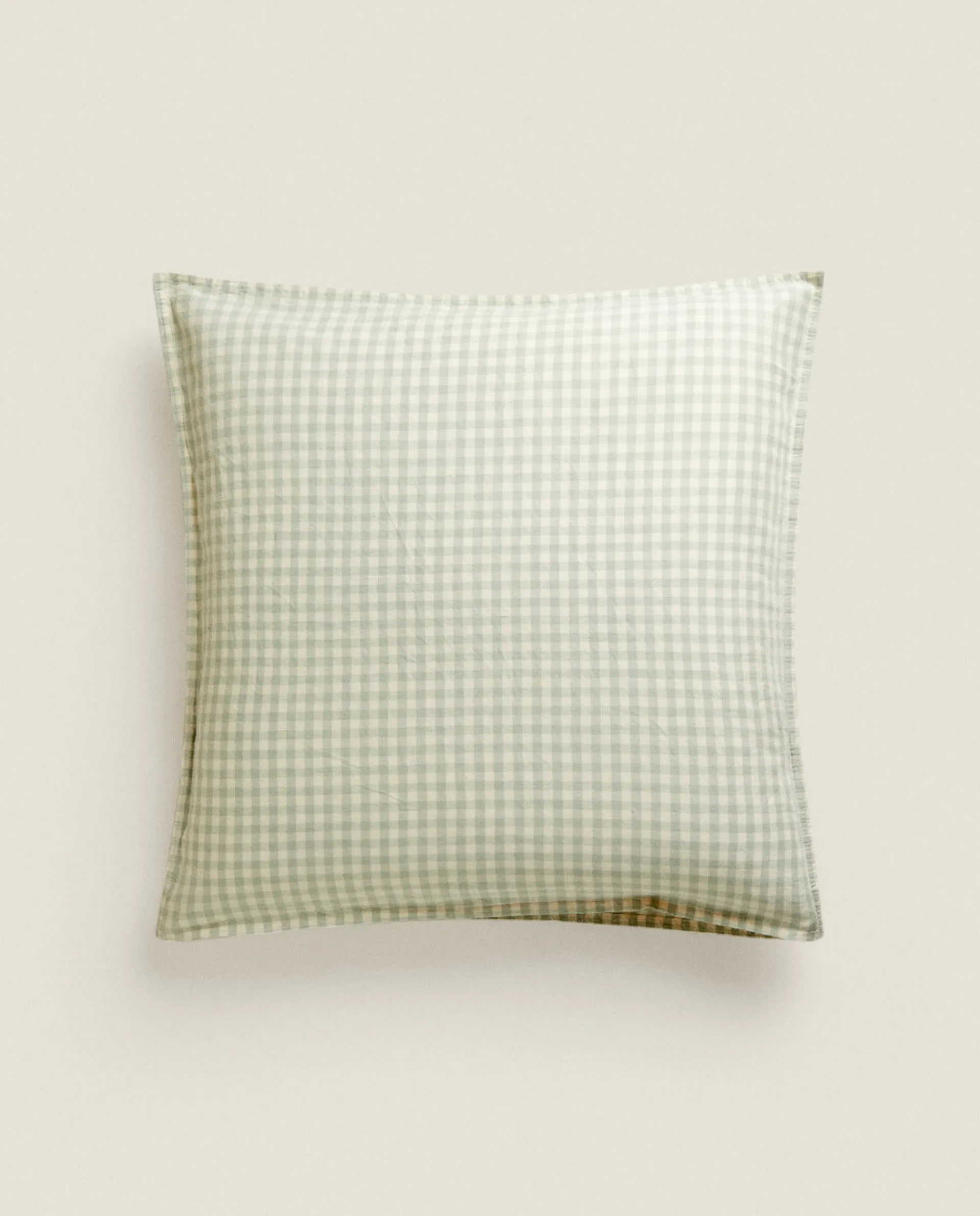 Pillowcases*ZARA Home Check Pillowcase Green