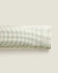 Pillowcases*ZARA Home Check Pillowcase Green