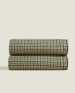 Blankets*ZARA Home Checked Blanket Green
