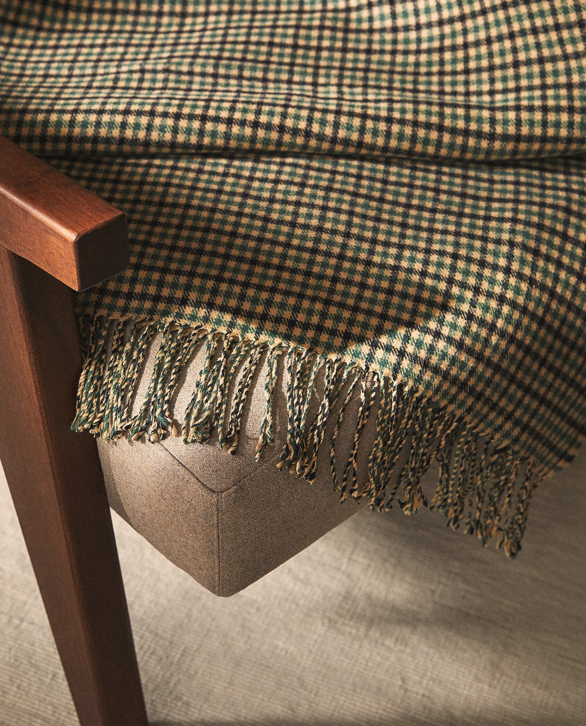 Blankets*ZARA Home Checked Blanket Green