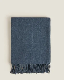 Blankets*ZARA Home Chenille Blanket Blue