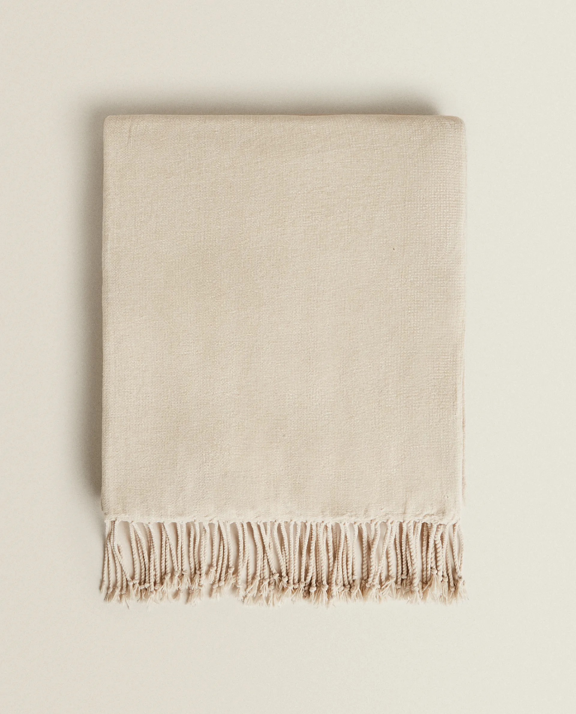 Blankets*ZARA Home Chenille Blanket Natural Colour