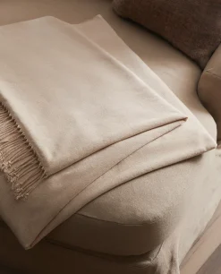 Blankets*ZARA Home Chenille Blanket Natural Colour