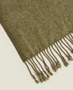 Blankets*ZARA Home Chenille Blanket Moss Green