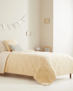 Crib Bedding*ZARA Home Chiffon And Cotton Jersey Quilt Yellow