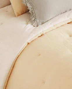 Crib Bedding*ZARA Home Chiffon And Cotton Jersey Quilt Yellow