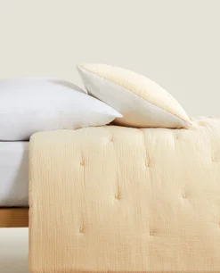 Crib Bedding*ZARA Home Chiffon And Cotton Jersey Quilt Yellow