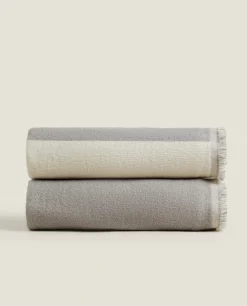 Blankets*ZARA Home Chiffon Blanket Grey/Beige
