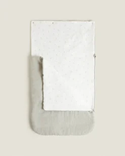 Personalization*ZARA Home Chiffon Clover Carrycot Baby Wrap Grey