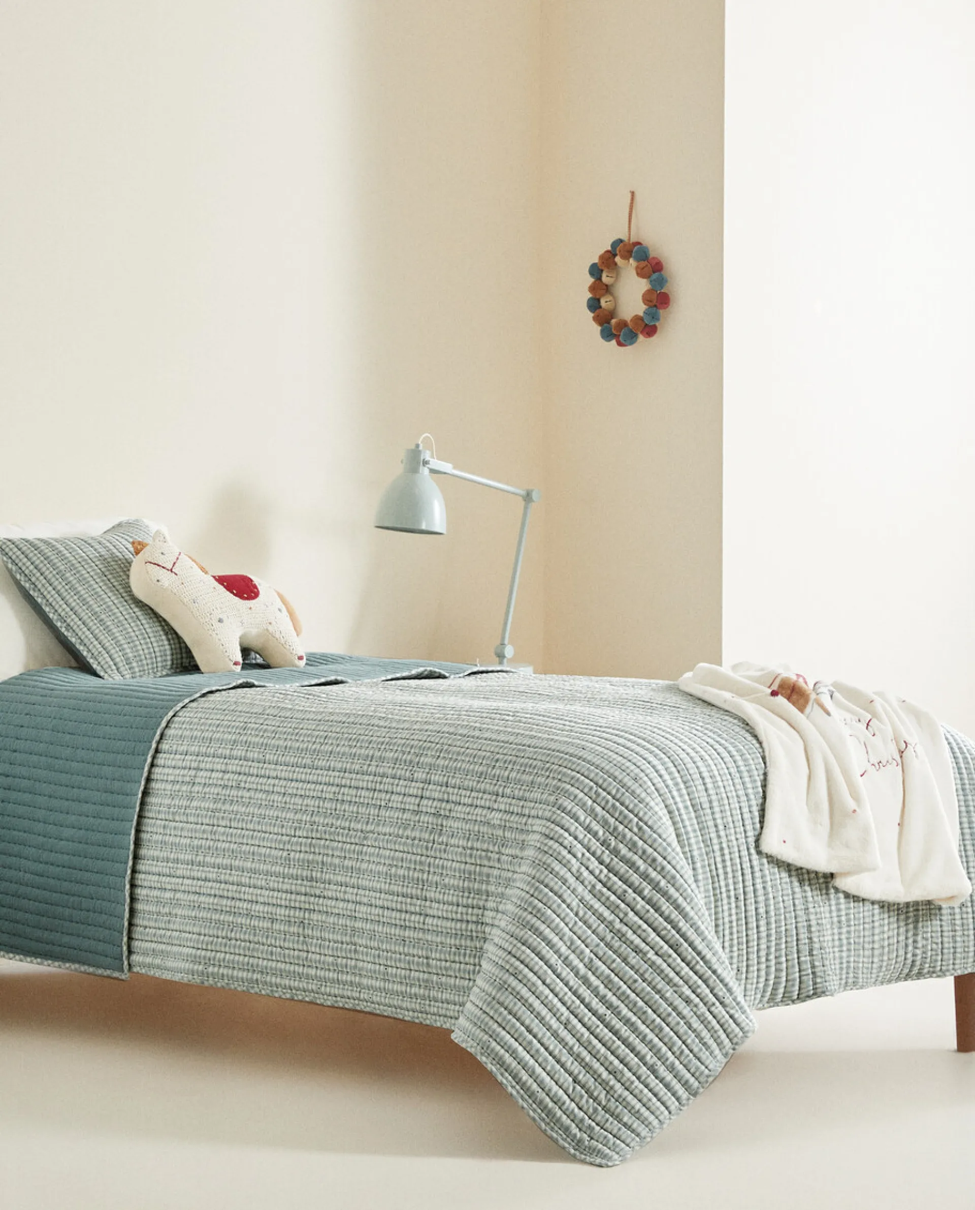 Kids*ZARA Home Children'S Checked Christmas Quilt Green