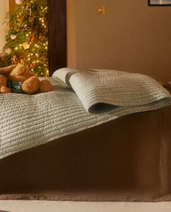 Kids*ZARA Home Children'S Checked Christmas Quilt Green