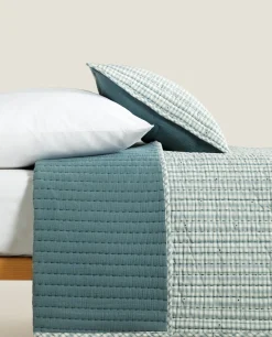 Kids*ZARA Home Children'S Checked Christmas Quilt Green