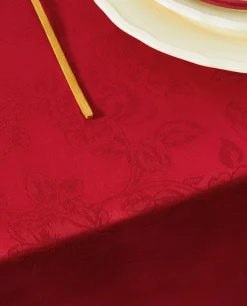 Dining*ZARA Home Christmas Floral Jacquard Tablecloth Red