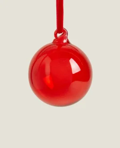 Decoration*ZARA Home Christmas Plain Glass Bauble Decoration Red