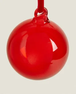 Decoration*ZARA Home Christmas Plain Glass Bauble Decoration Red