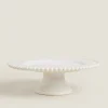 Dining*ZARA Home Christmas Snowflake Stoneware Cake Dish White