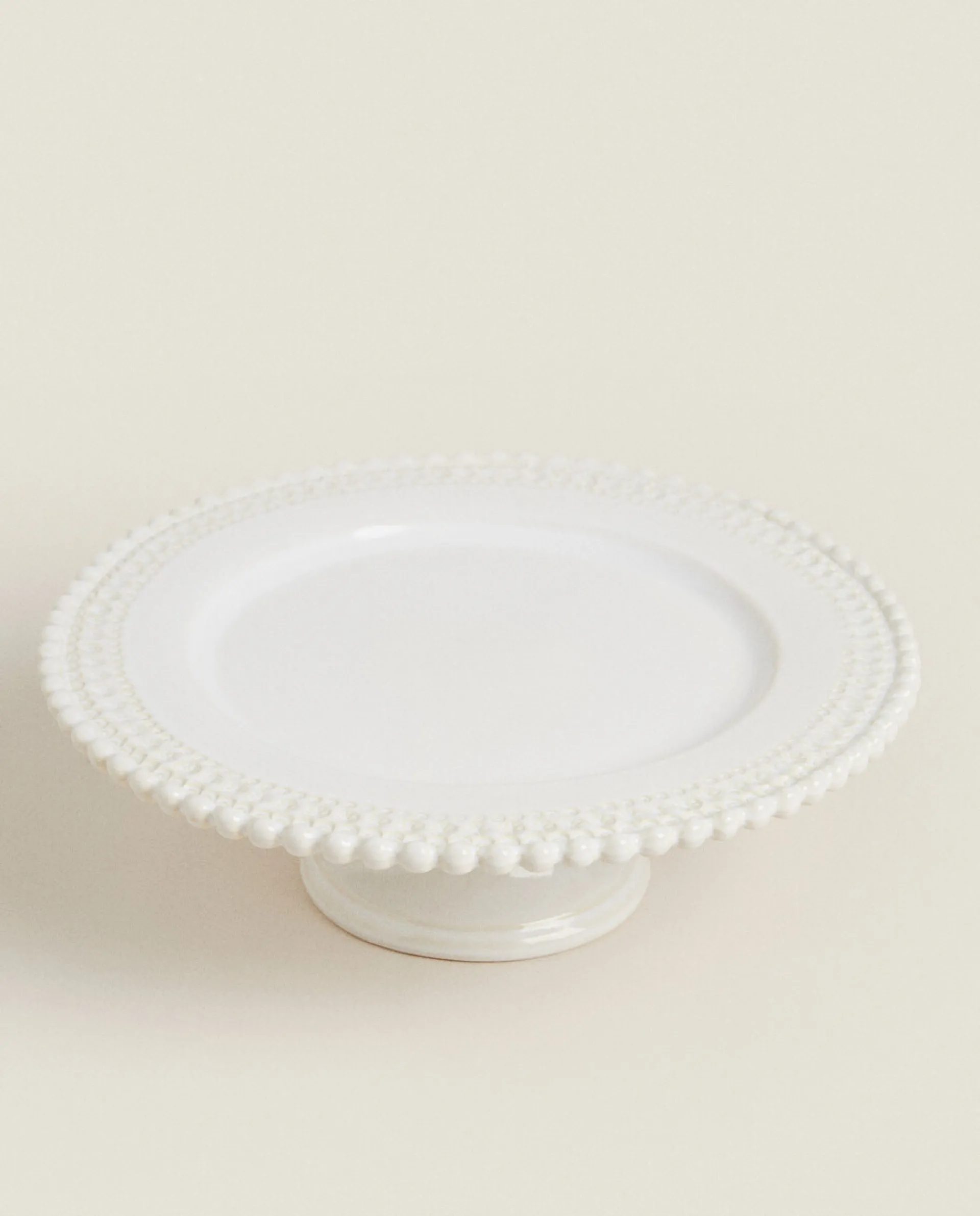 Dining*ZARA Home Christmas Snowflake Stoneware Cake Dish White