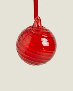 Decoration*ZARA Home Christmas Spiral Glass Bauble Decoration Red