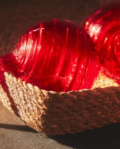 Decoration*ZARA Home Christmas Spiral Glass Bauble Decoration Red