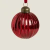 Decoration*ZARA Home Christmas Spiral Glass Bauble Decoration Red