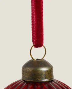 Decoration*ZARA Home Christmas Spiral Glass Bauble Decoration Red