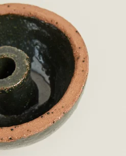 Candlesticks And Tealight Holders*ZARA Home Clay Candlestick Green