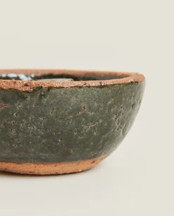 Candlesticks And Tealight Holders*ZARA Home Clay Candlestick Green