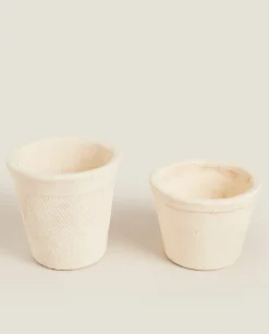 Flowerpots*ZARA Home Clay Flowerpot White