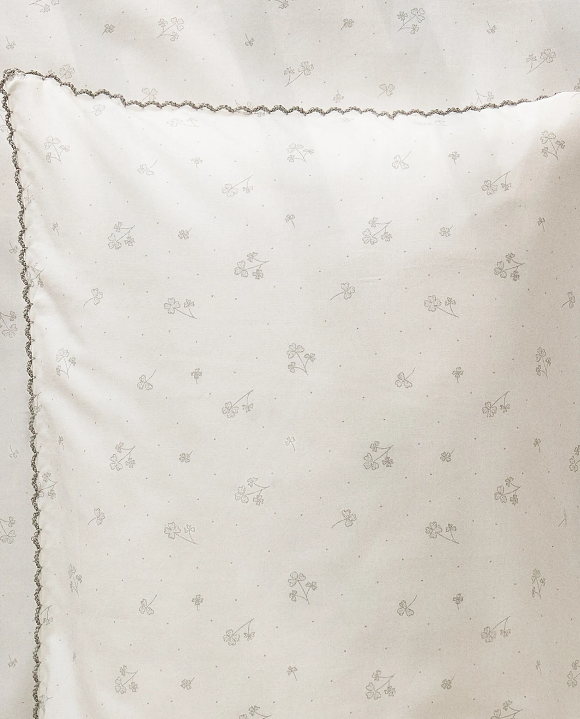 Crib Bedding*ZARA Home Clover Cotton Pillowcase Oyster White