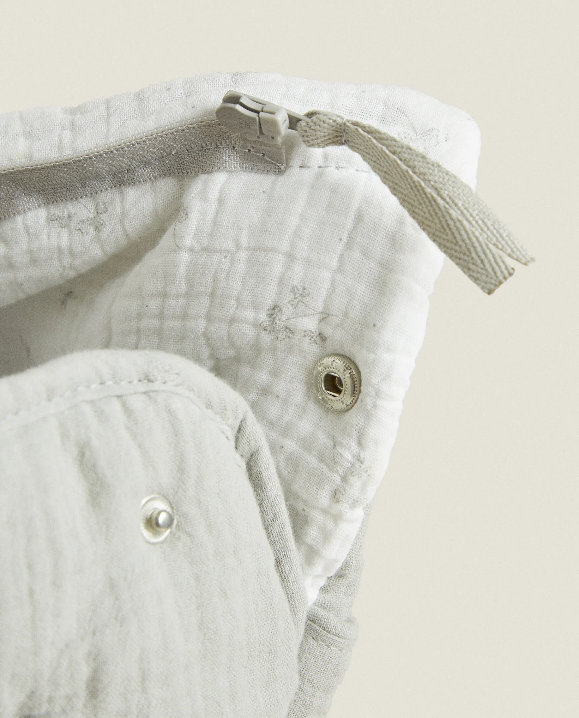 Personalization*ZARA Home Clover Print Diaper Bag Grey