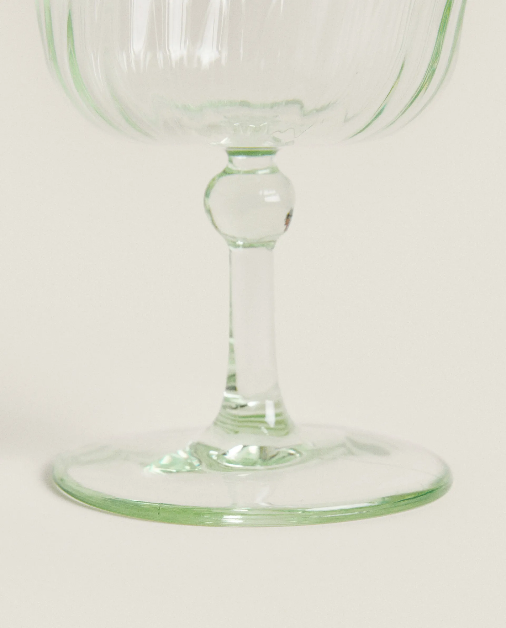 Glasses And Flutes*ZARA Home Colored Glass With Lines Green