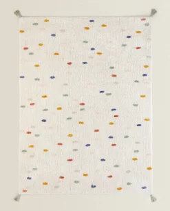 Rugs*ZARA Home Colored Polka Dot Rug Oyster White