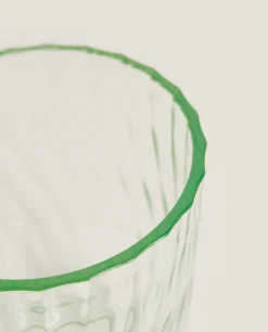 Tumblers*ZARA Home Colored Tumbler With Lines Green